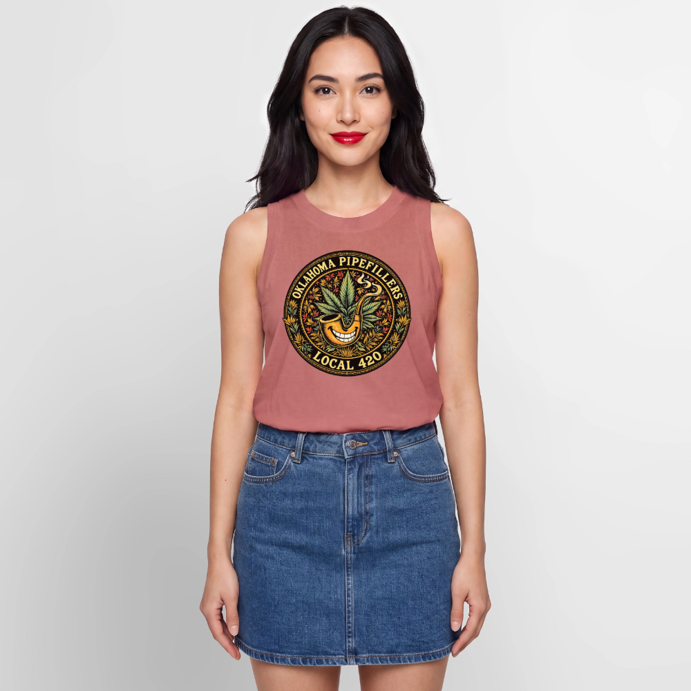 OKLAHOMA PIPEFILLERS LOCAL420 Women's Relaxed Tank Top - mauve