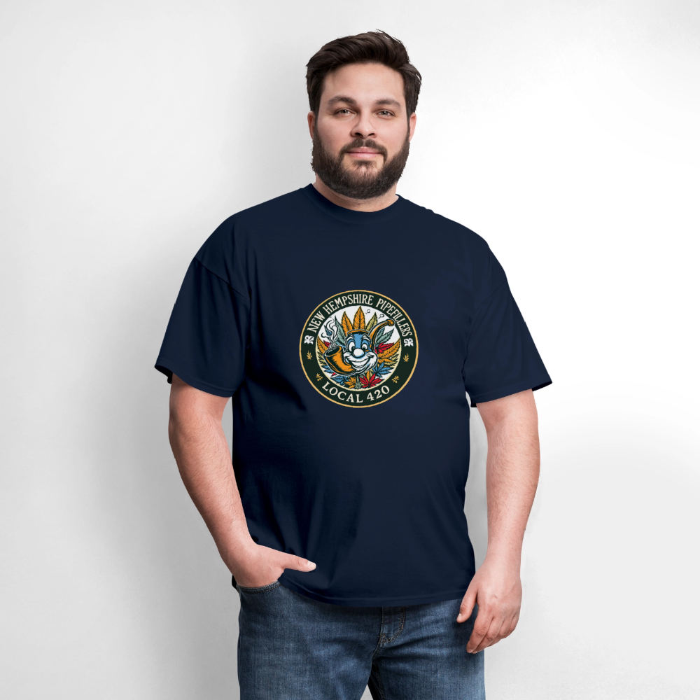 NEW HEMPSHIRE PIPEFILLERS LOCAL 420 Men's T-Shirt - navy