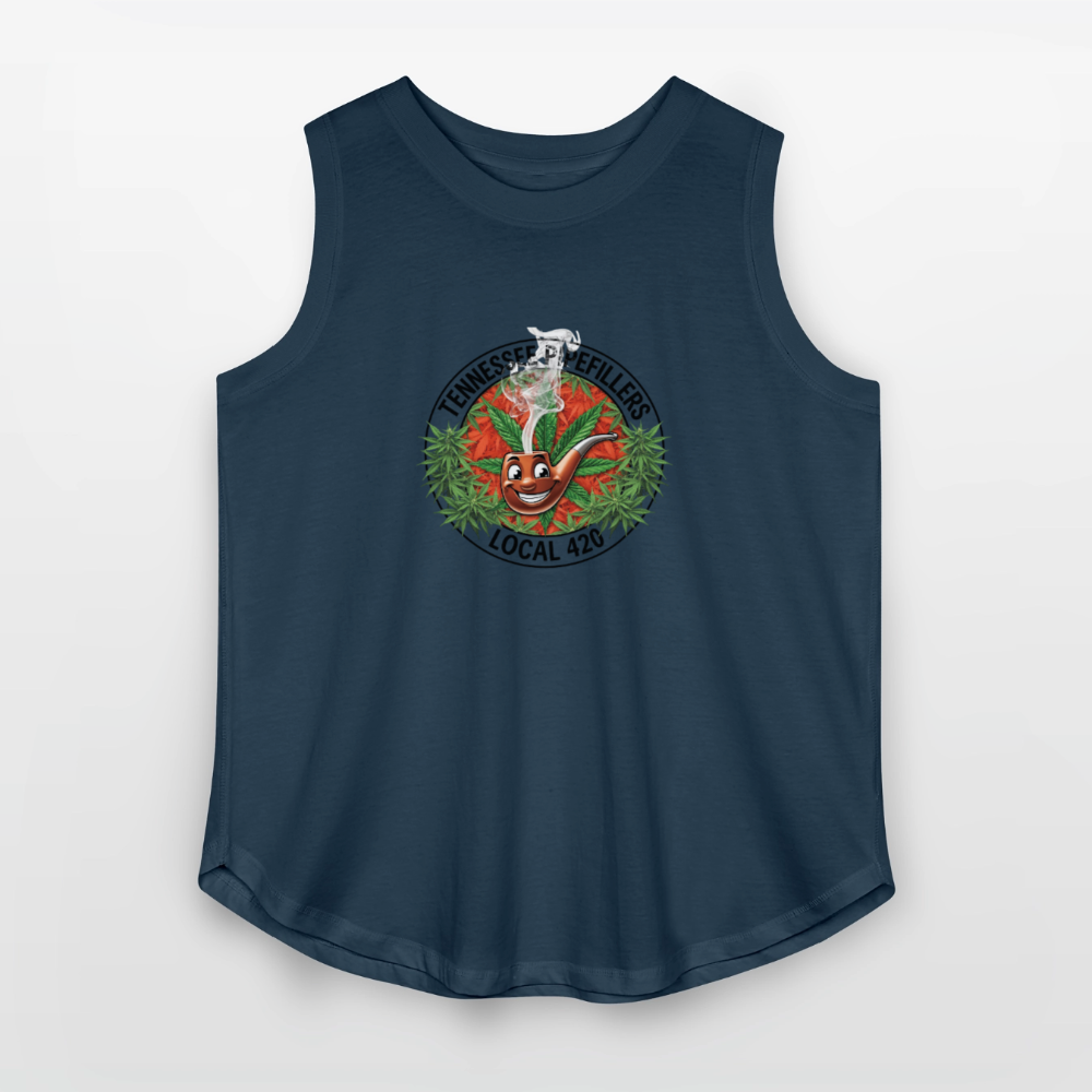 TENNESSEE PIPEFILLERS LOCAL 420 Women's Curvy Relaxed Tank Top - denim