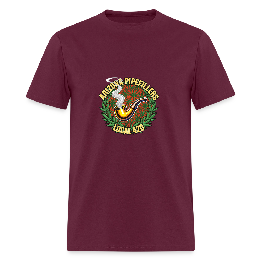 ARIZONA PIPEFILLERS LOCAL 420  F/B DESIGN Men's T-Shirt - burgundy