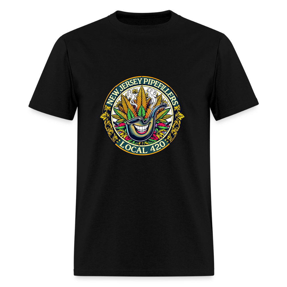 NEW JERSEY PIPEFILLERS LOCAL 420 F/B DESIGN Men's T-Shirt - black