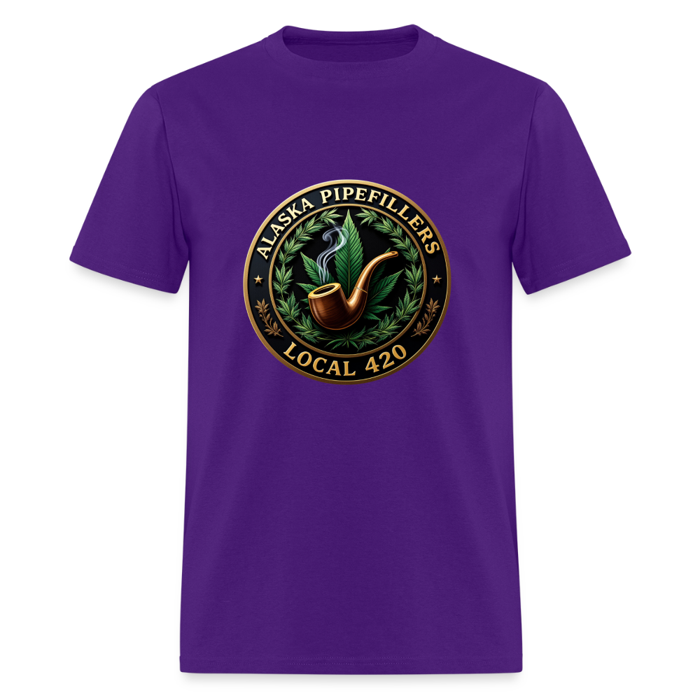ALASKA PIPEFILLERS LOCAL 420 F/B DESIGN Men's T-Shirt - purple