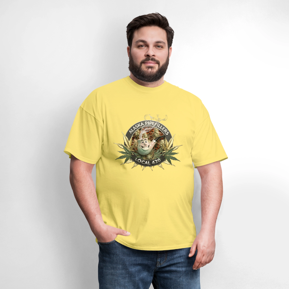 ALASKA PIPEFILLERS LOCAL 420 F/B DESIGN Men's T-Shirt - cornsilk