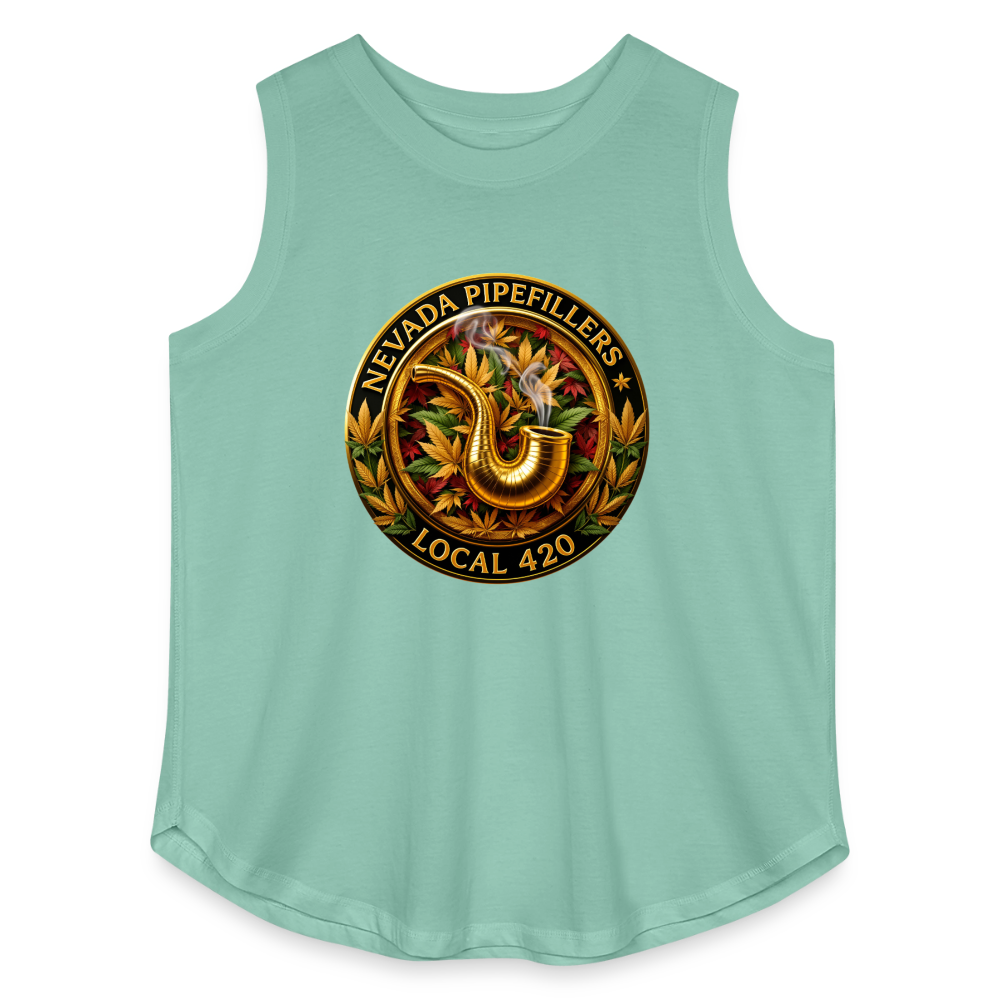 NEVADA PIPEFILLERS LOCAL 420   Women's Curvy Relaxed Tank Top - saltwater