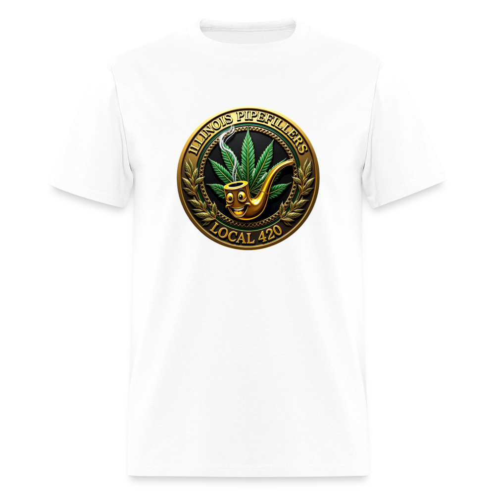 ILLINOIS PIPEFILLERS LOCAL 420 Men's T-Shirt | - white