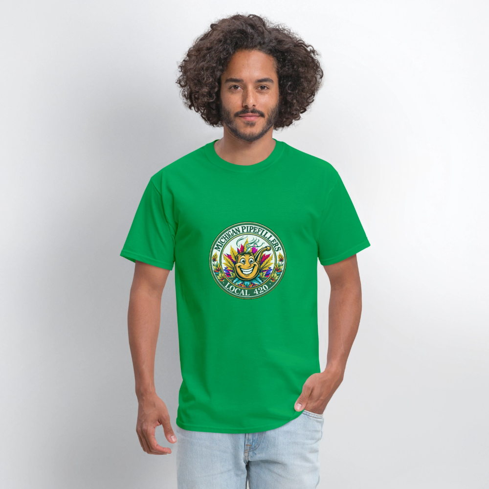 MICHIGAN PIPEFILLERS LOCAL 420 Men's T-Shirt - bright green