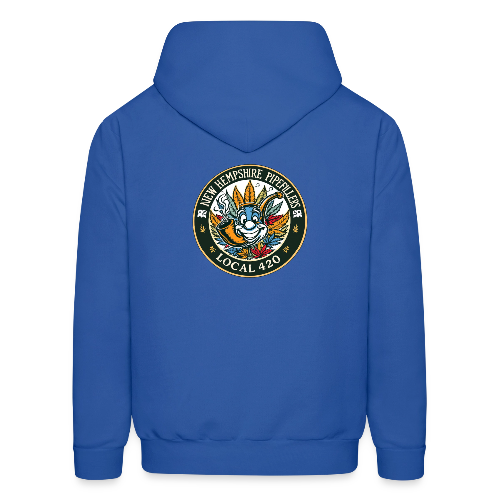 NEW HEMPSHIRE PIPEFILLERS LOCAL 420 2 EMBLEM Men's Hoodie - royal blue