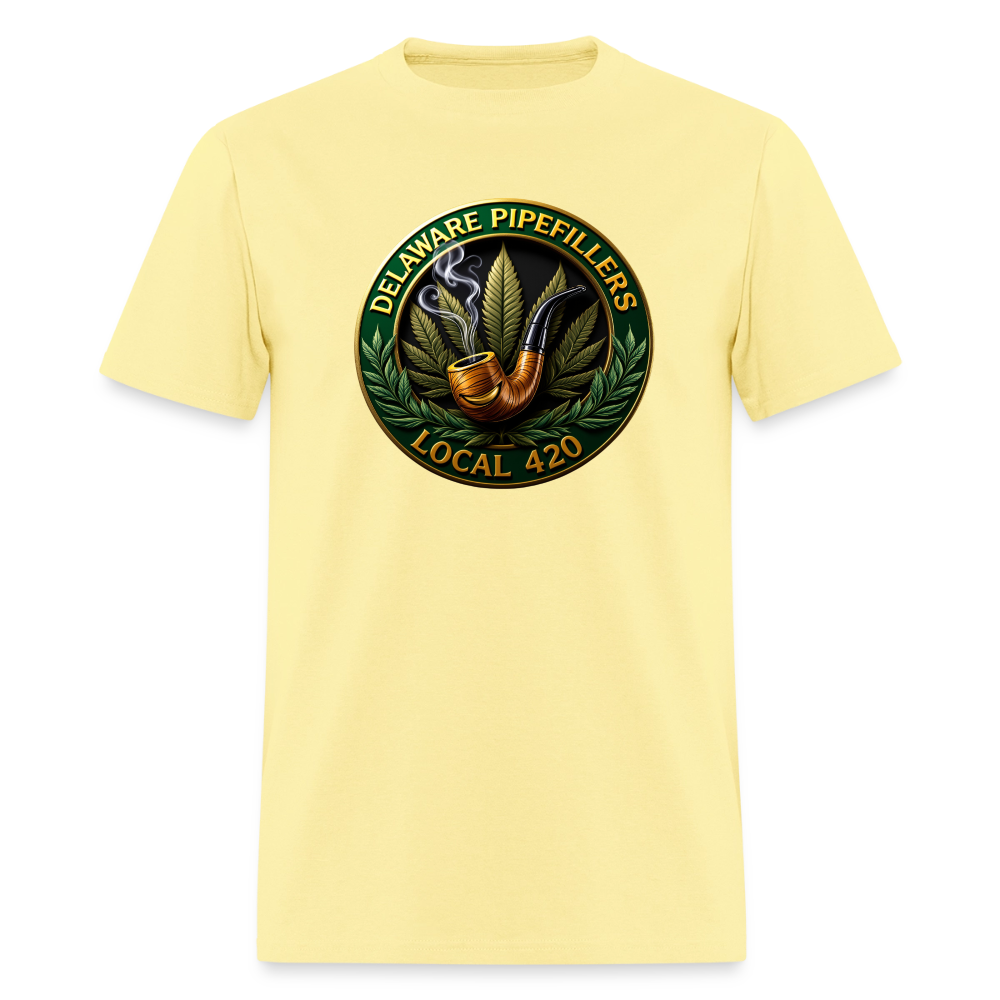 DELAWARE  PIPEFILLERS LOCAL 420 F/B DESIGN Men's T-Shirt - cornsilk