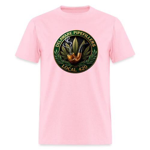 DELAWARE  PIPEFILLERS LOCAL 420 F/B DESIGN Men's T-Shirt - pink