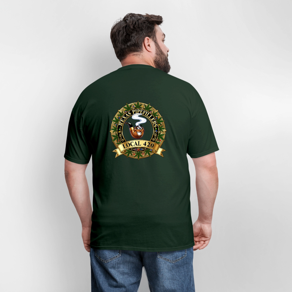 TEXAS PIPEFILLERS LOCAL 420 F/B DESIGN Men's T-Shirt - forest green