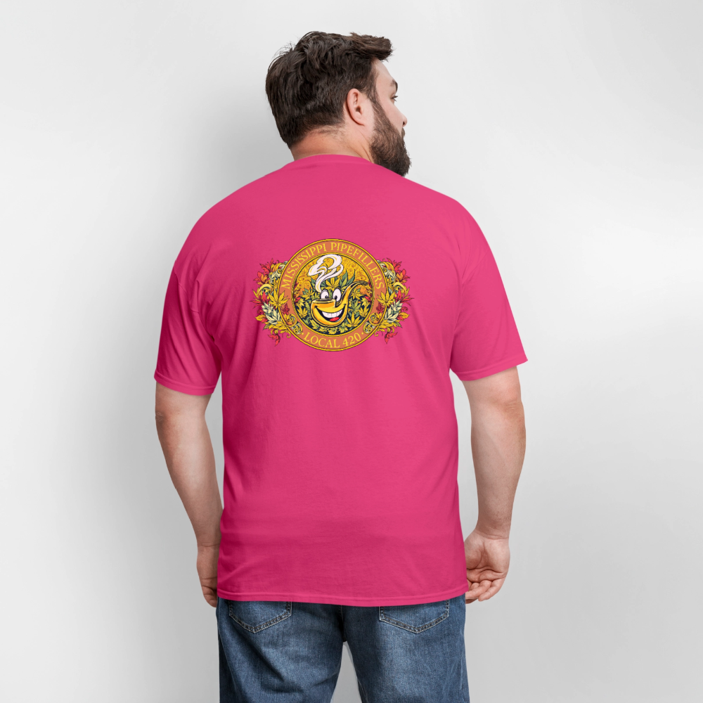 MISSISSIPPI PIPEFILLERS LOCAL 420 F/B DESIGNS Men's T-Shirt - fuchsia
