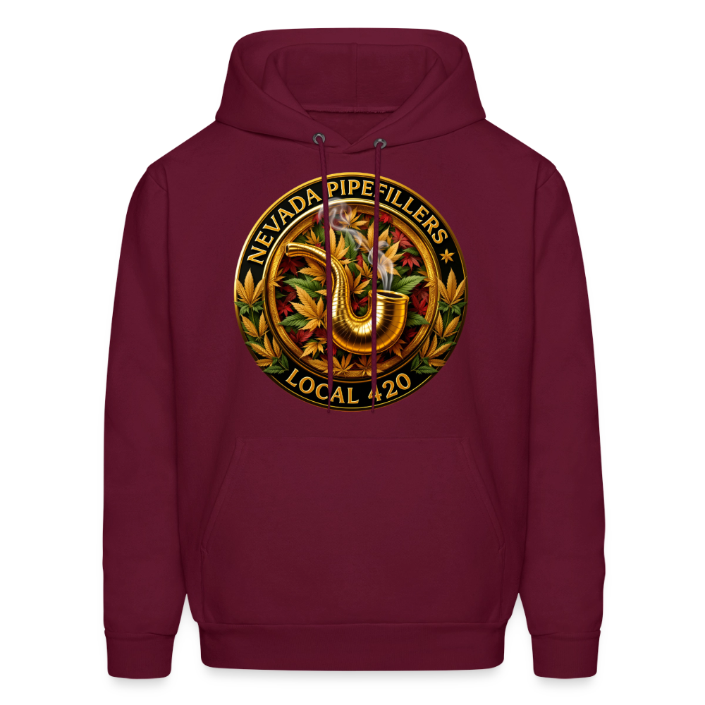 NEVADA PIPEFILLERS LOCAL 420  F/B DESIGN Men's Hoodie - burgundy