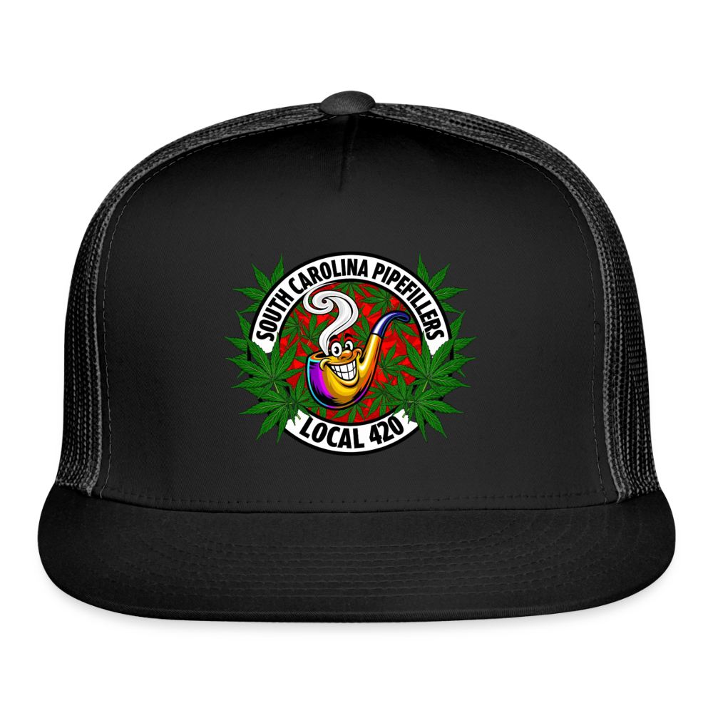 SOUTH CAROLINA PIPEFILLERS LOCAL 420 Trucker Hat - black/black