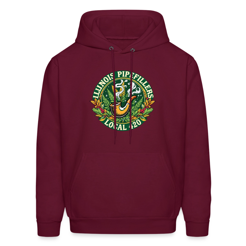 ILLINOIS PIPEFILLERS LOCAL 420 F/B DESIGN Men's Hoodie - burgundy