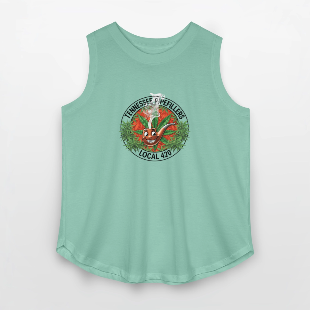 TENNESSEE PIPEFILLERS LOCAL 420 Women's Curvy Relaxed Tank Top - saltwater
