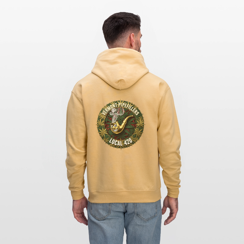 VERMONT PIPEFILLERS LOCAL 420  F/B DESIGN Men's  Hoodie - light gold 