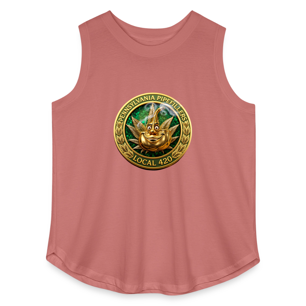 PENNSYLVANIA PIPEFILLERS LOCAL 420 F/B DESIGNS Women's Curvy Relaxed Tank Top - mauve