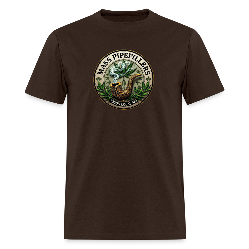 MASS PIPEFILLERS LOCAL 420 Men's T-Shirt - brown
