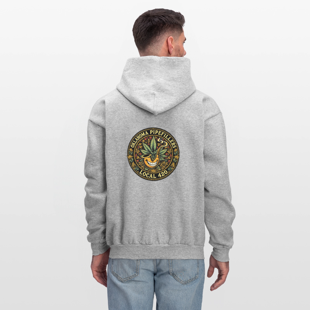 OKLAHOMA PIPEFILLERS LOCAL 420  F/B DESIGNS Men's Hoodie - heather gray