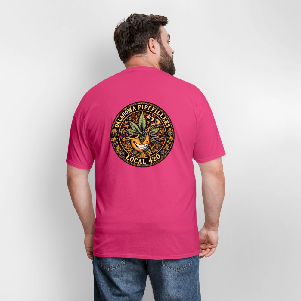 OKLAHOMA PIPEFILLERS LOCAL 420  F/B DESIGNS Men's T-Shirt - fuchsia