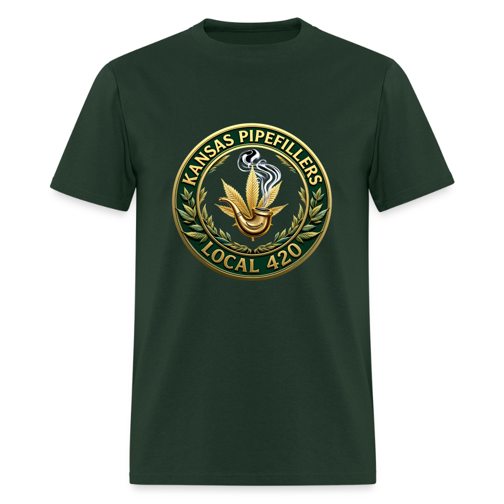 KANSAS PIPEFILLERS LOCAL 420 F/B DESIGNS Men's T-Shirt - forest green