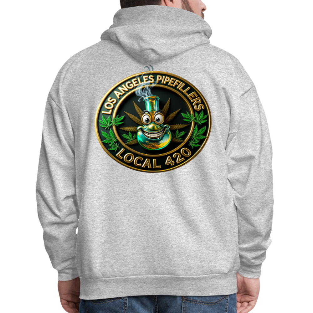 LOS ANGLES PIPEFILLERS LOCAL 420 2 EMBLEM Men's Hoodie - heather gray