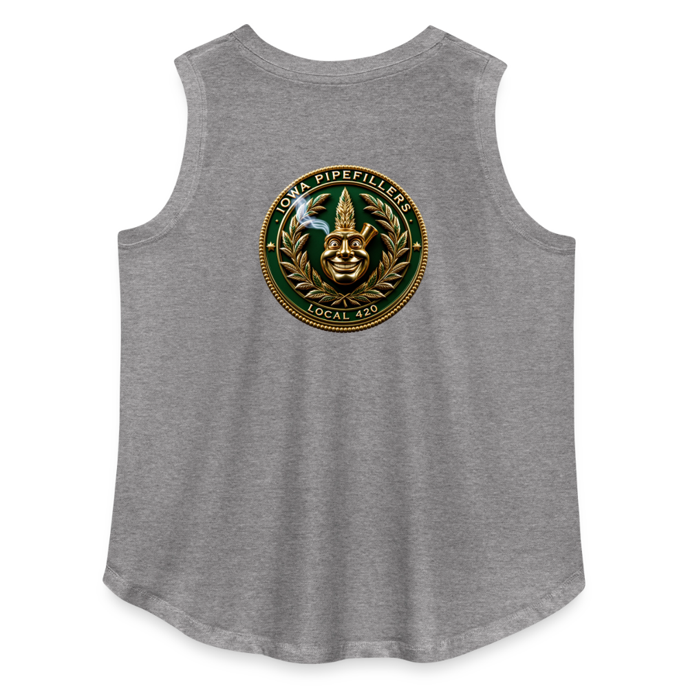 IOWA PIPEFILLERS LOCAL 420 F/B DESIGN Women's Curvy Relaxed Tank Top - granite heather 