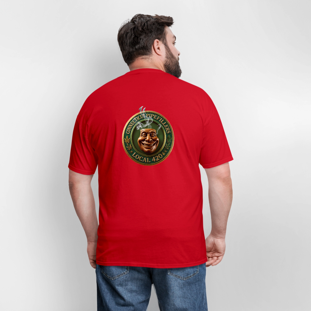 CONNECTICUT PIPEFILLERS LOCAL 420 F/B DESIGN Men's T-Shirt - red