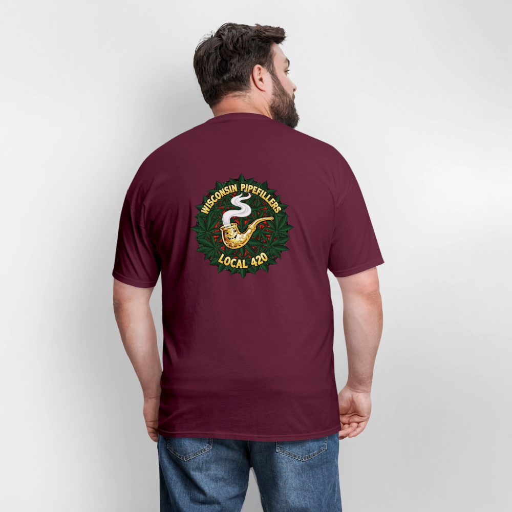 WISCONSIN PIPEFILLERS LOCAL 420 Men's T-Shirt - burgundy