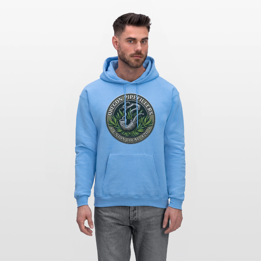 OREGON PIPEFILLERS LOCAL 420 2 EMBLEM Men's Hoodie - carolina blue