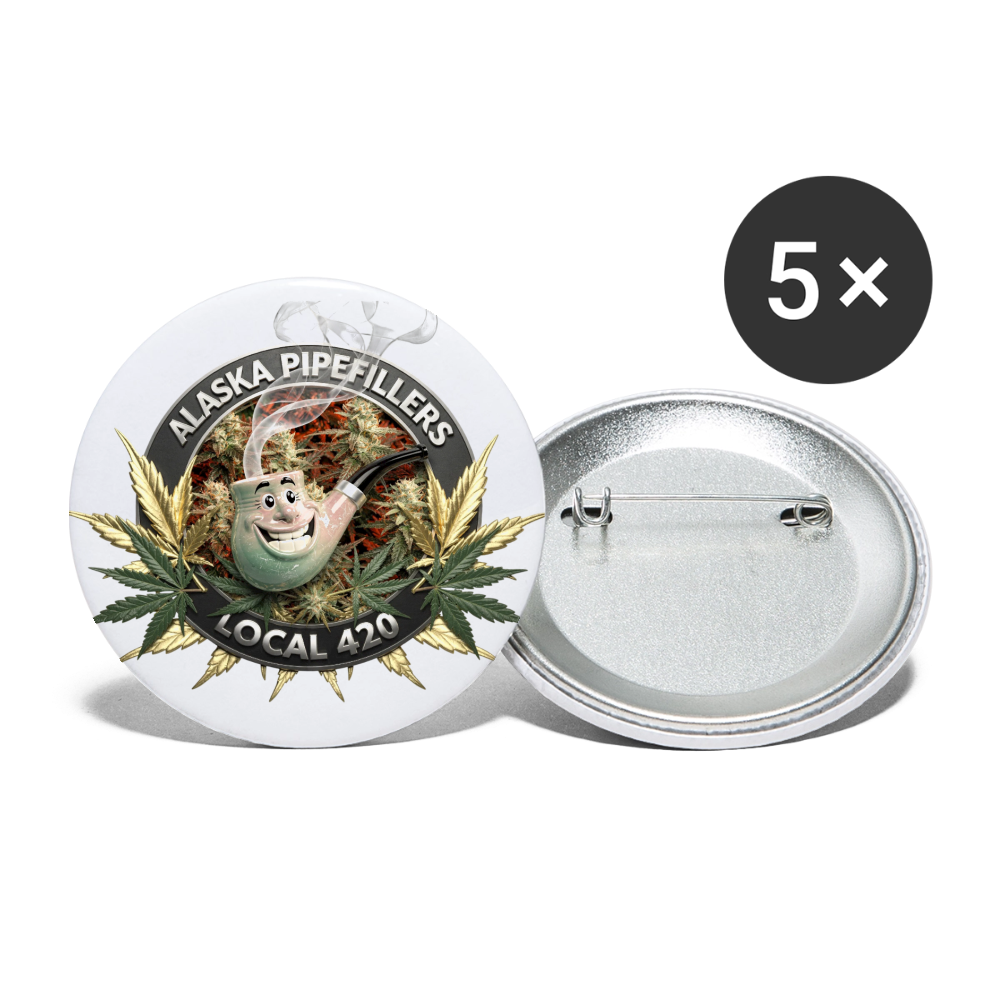 ALASKA  PIPEFILLERS LOCAL 420 Union Buttons small 1'' (5-pack) - white