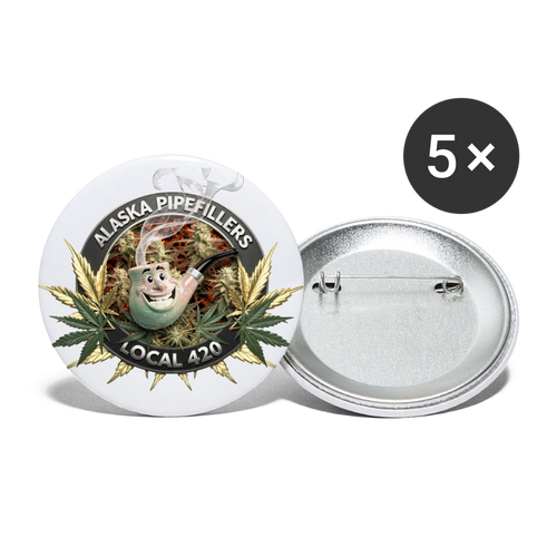 ALASKA  PIPEFILLERS LOCAL 420 Union Buttons small 1'' (5-pack) - white
