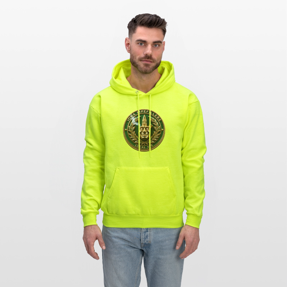 IOWA PIPEFILLERS LOCAL 420 F/B DESIGN Men's Hoodie - safety green