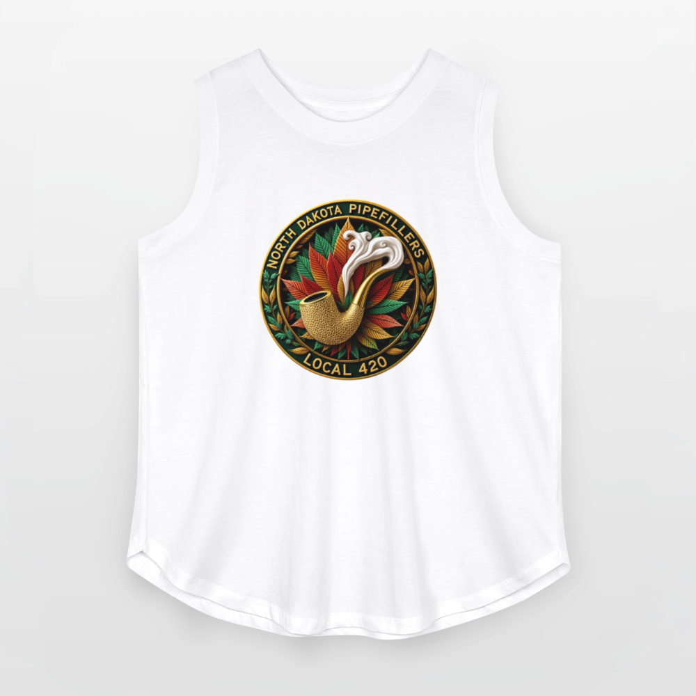NORTH DAKOTA PIPEFILLERS LOCAL 420 Women's Curvy Relaxed Tank Top - white