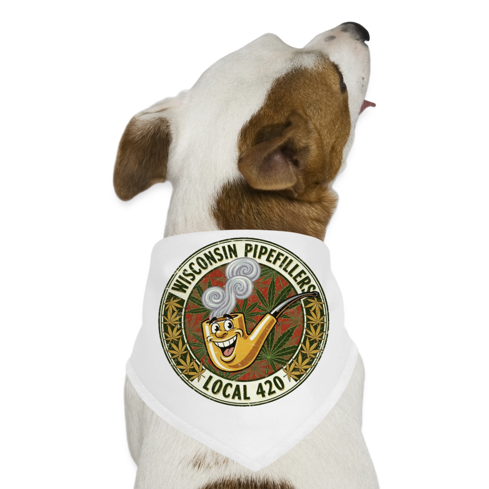 WISCONSIN PIPEFILLERS LOCL 420 Union Dog Bandana - white