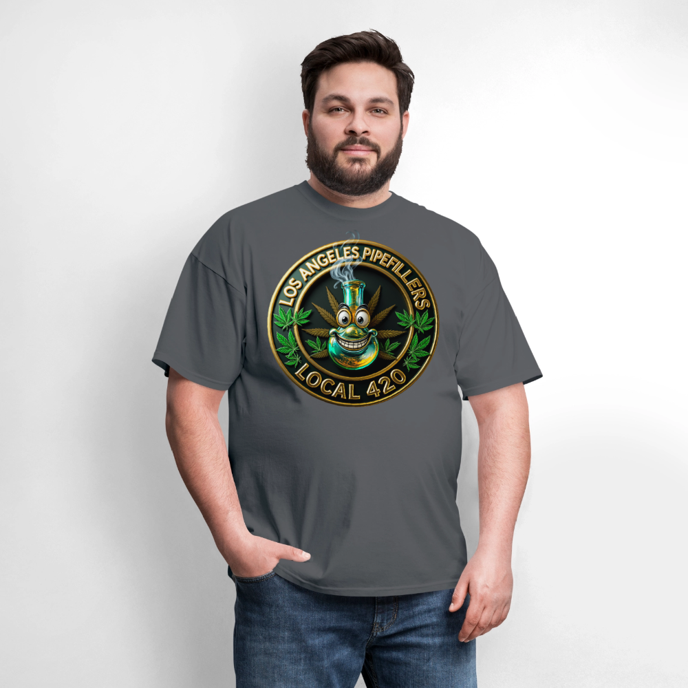 LOS ANGLES PIPEFILLERS LOCAL 420 Men's T-Shirt - charcoal