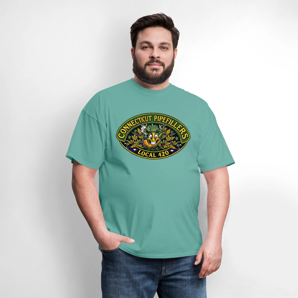 CONNECTICUT PIPEFILLERD LOCAL 420 F/B DESIGN Men's T-Shirt - aquatic