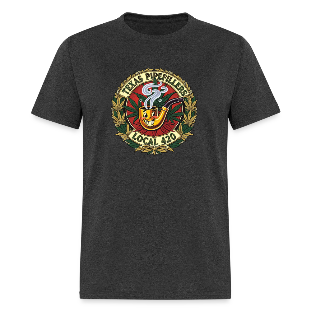 TEXAS PIPEFILLERS LOCAL 420 F.B DESIGN Men's T-Shirt - heather black