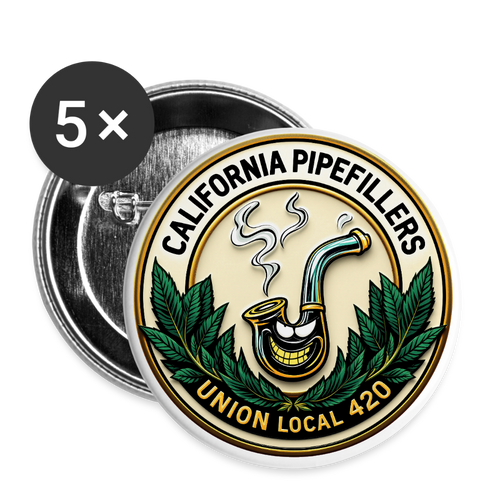 CALIFORNIA PIPEFILLERS UNION LOCAL 420 Buttons small 1'' (5-pack) - white