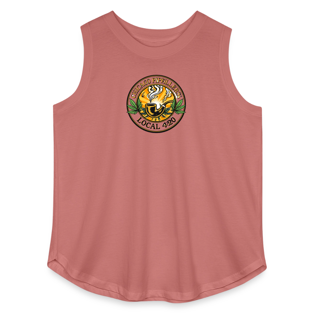 CHICAGO PIPEFILLERS LOCAL 420 F/B DESIGN Women's Curvy Relaxed Tank Top - mauve