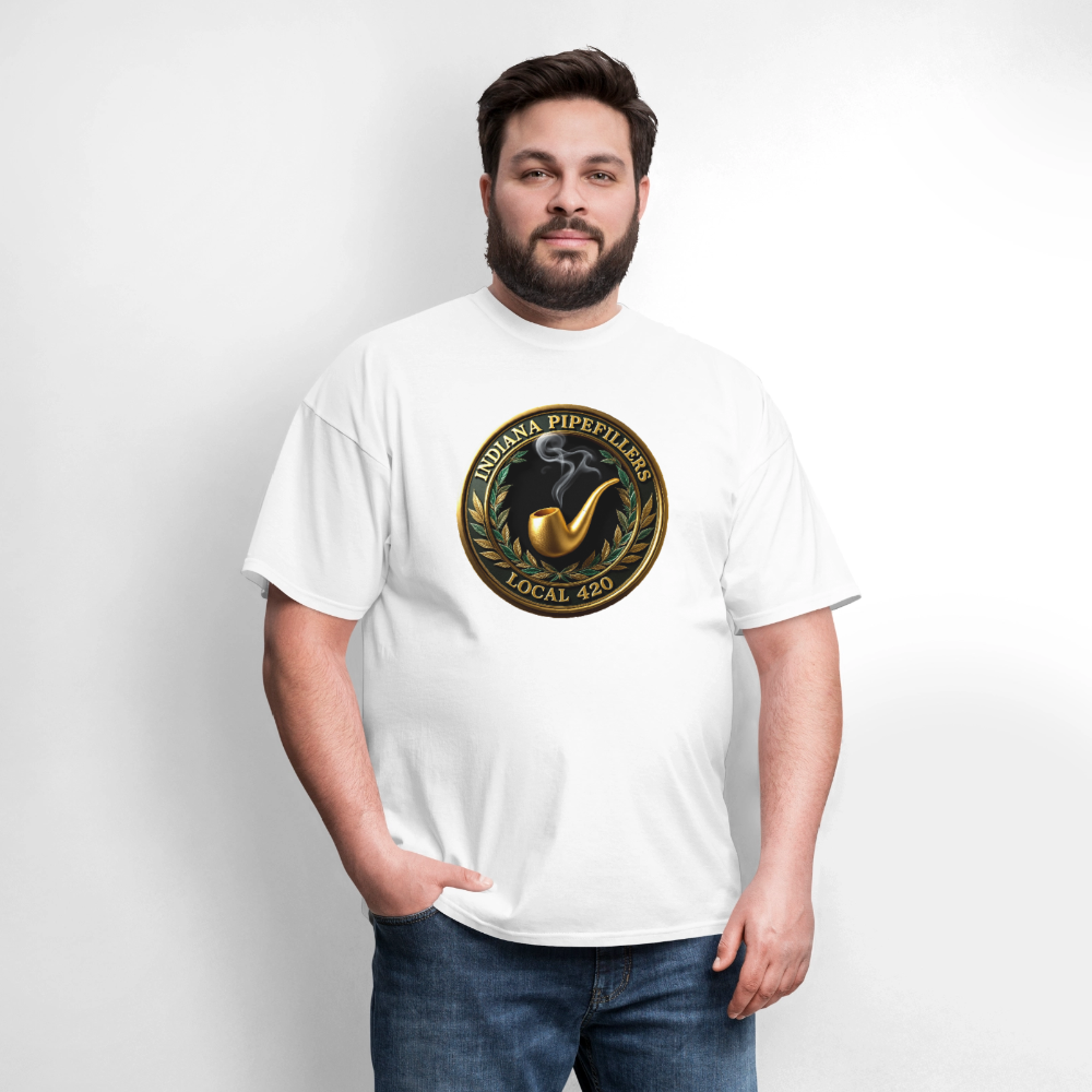 INDIANA PIPEFILLERS LOCAL 420 Men's T-Shirt - white