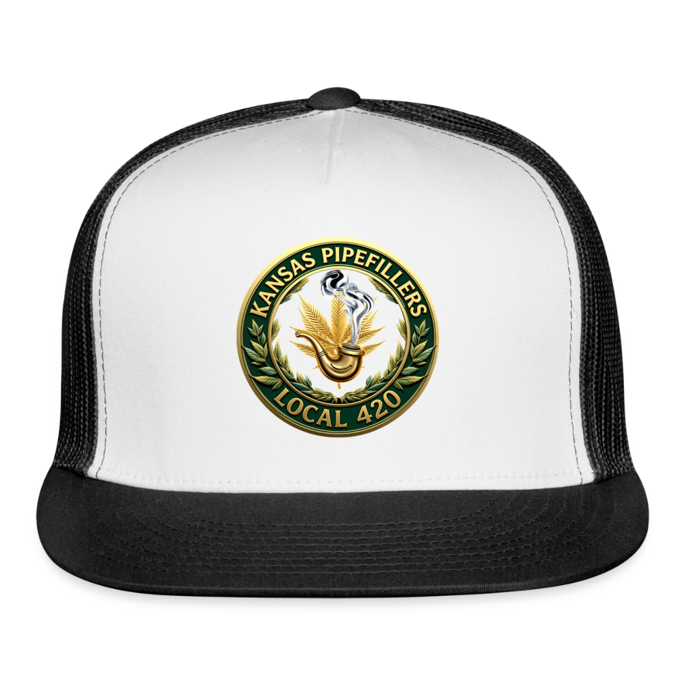KANSAS PIPEFILLERS LOCAL 420 Trucker Hat - white/black