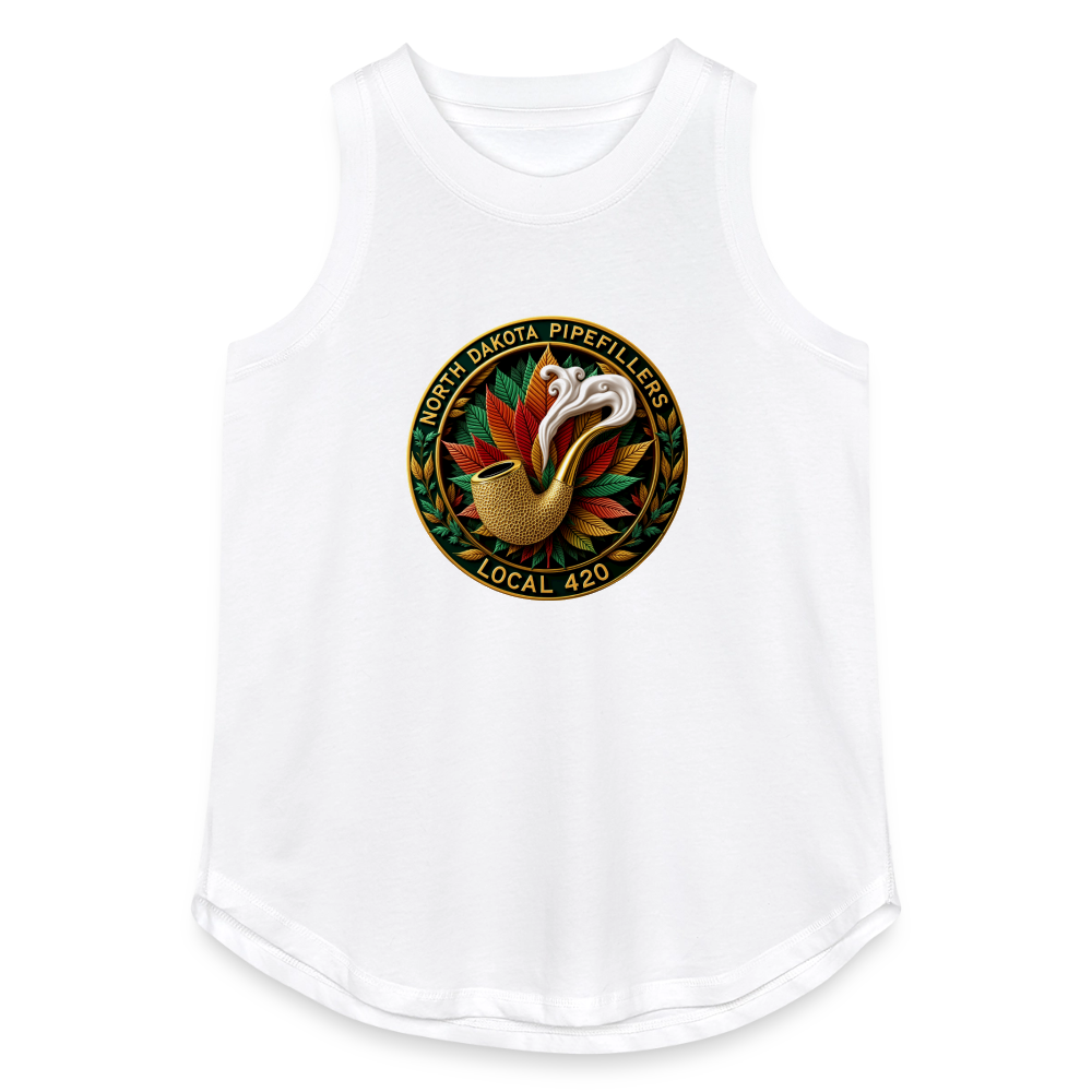 NORTH DAKOTA PIPEFILLERS LOCAL420 Women's Relaxed Tank Top - white