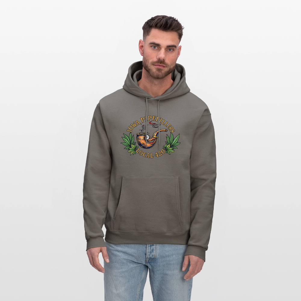 IOWA PIPEFILLERS LOCAL 420 F/B DESIGN Men's Hoodie - asphalt gray