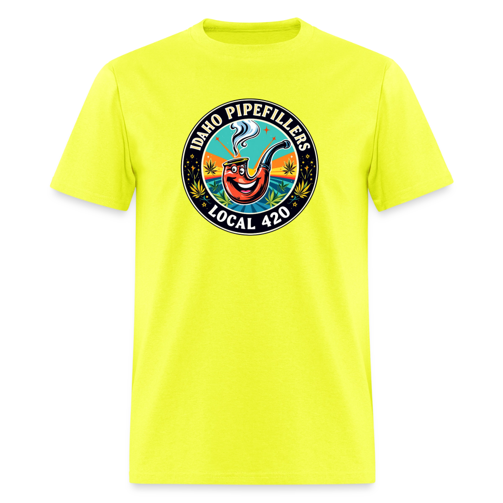 IDAHO PIPEFILLERS LOCAL 420 F/B DESIGN Men's T-Shirt - safety green