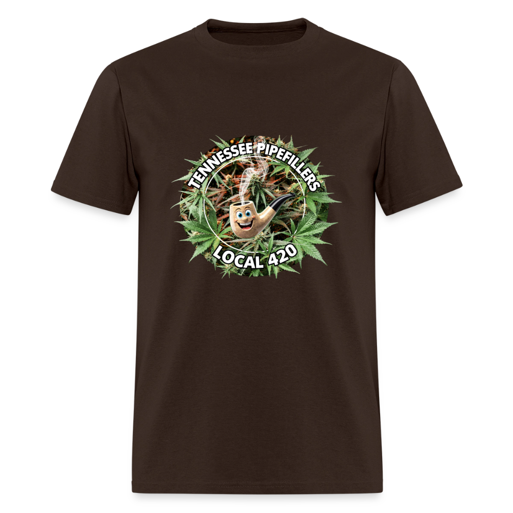 TENNESSEE PIPEFILLERS LOCAL 420 F/B DESIGN Men's T-Shirt - brown