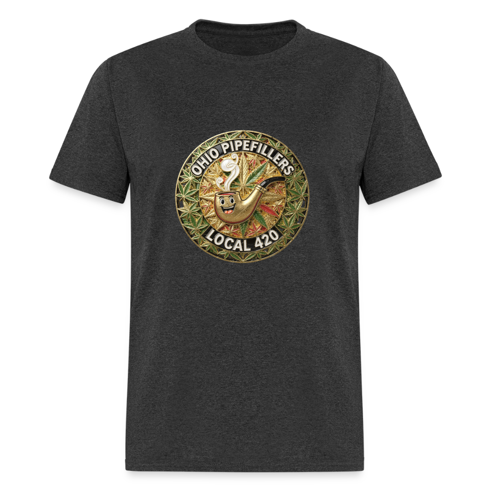 OHIO PIPEFILLERS LOCAL 420  F/B DESIGNS Men's T-Shirt - heather black