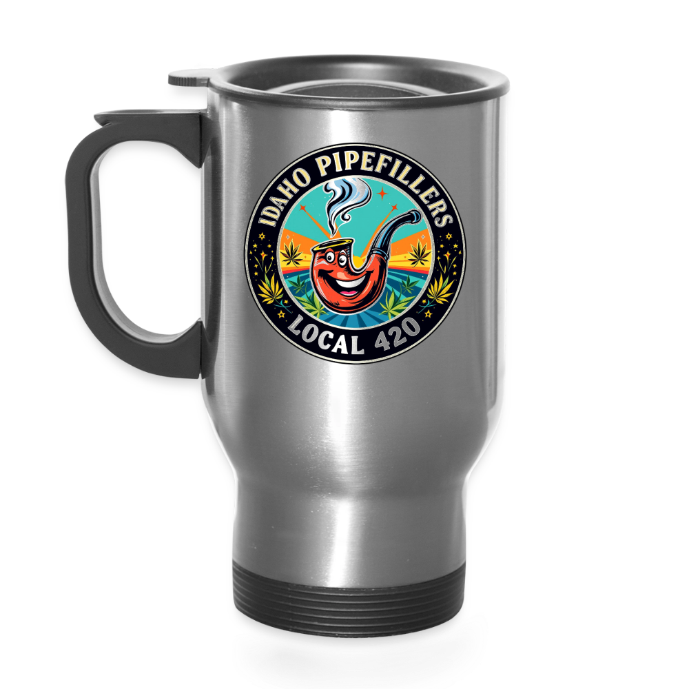 IDAHO PIPEFILLERS LOCAL 420 14oz Stainless Steel Travel Mug - silver