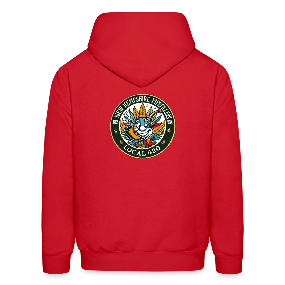 NEW HEMPSHIRE PIPEFILLERS LOCAL 420 2 EMBLEM Men's Hoodie - red