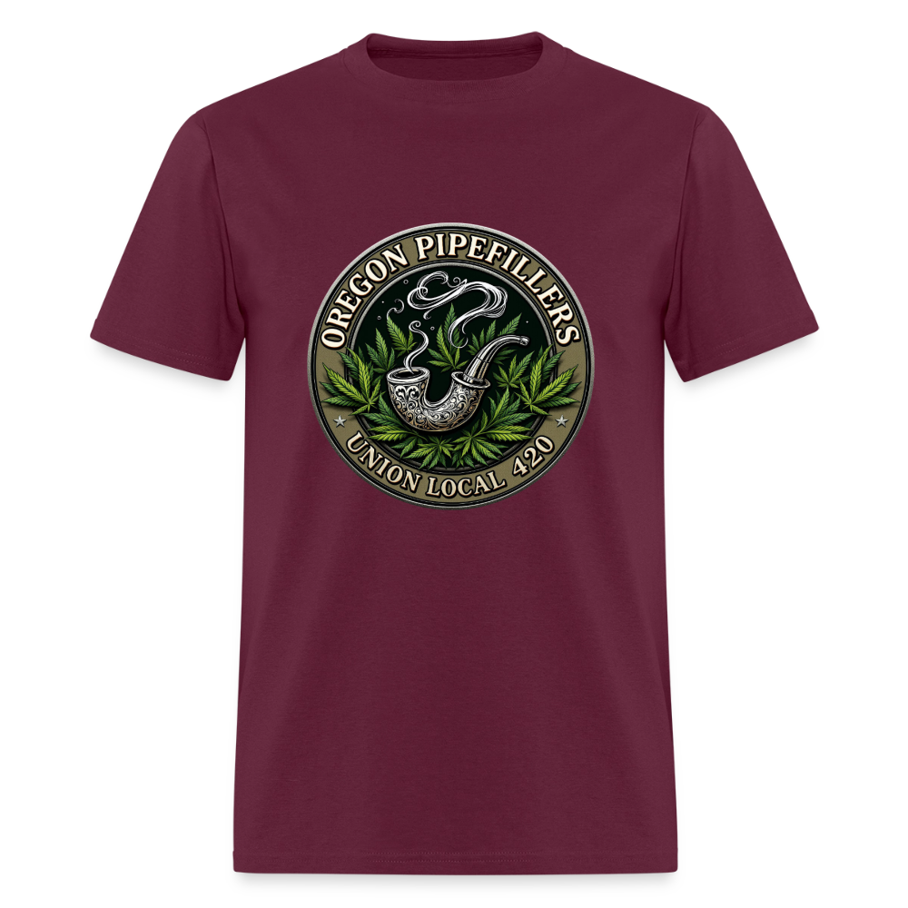 OREGON PIPEFILLERS UNION LOCAL 420 Men's T-Shirt - burgundy